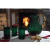 6543 1 dark green hobnail large jug 2l with shiny gold handle