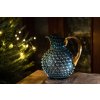 6555 1 underlay blue smoke hobnail large jug 2l with shiny gold handle