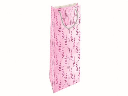 Dárková taška na lahev Růžové větvičky