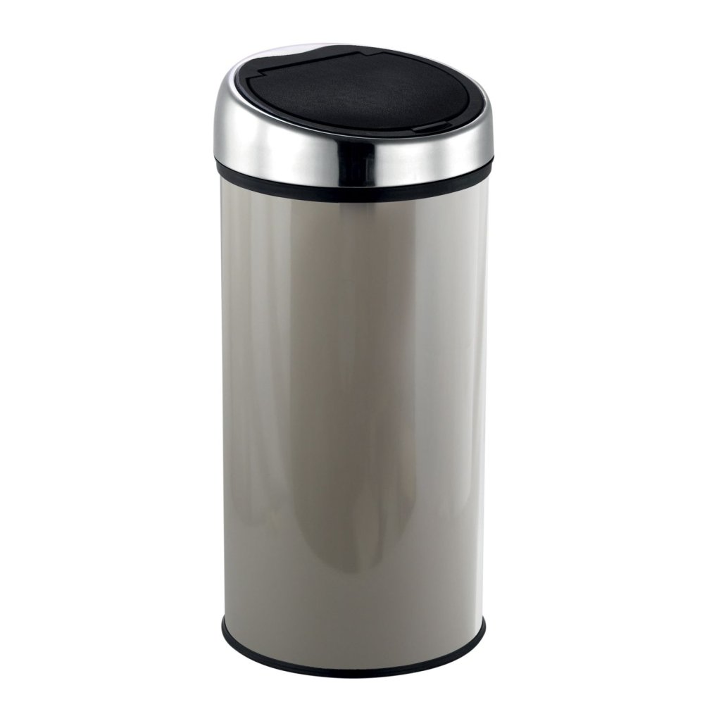 MSV odpadkový koš s dotykovým otvíráním, šedohnědá ocel, 30 L