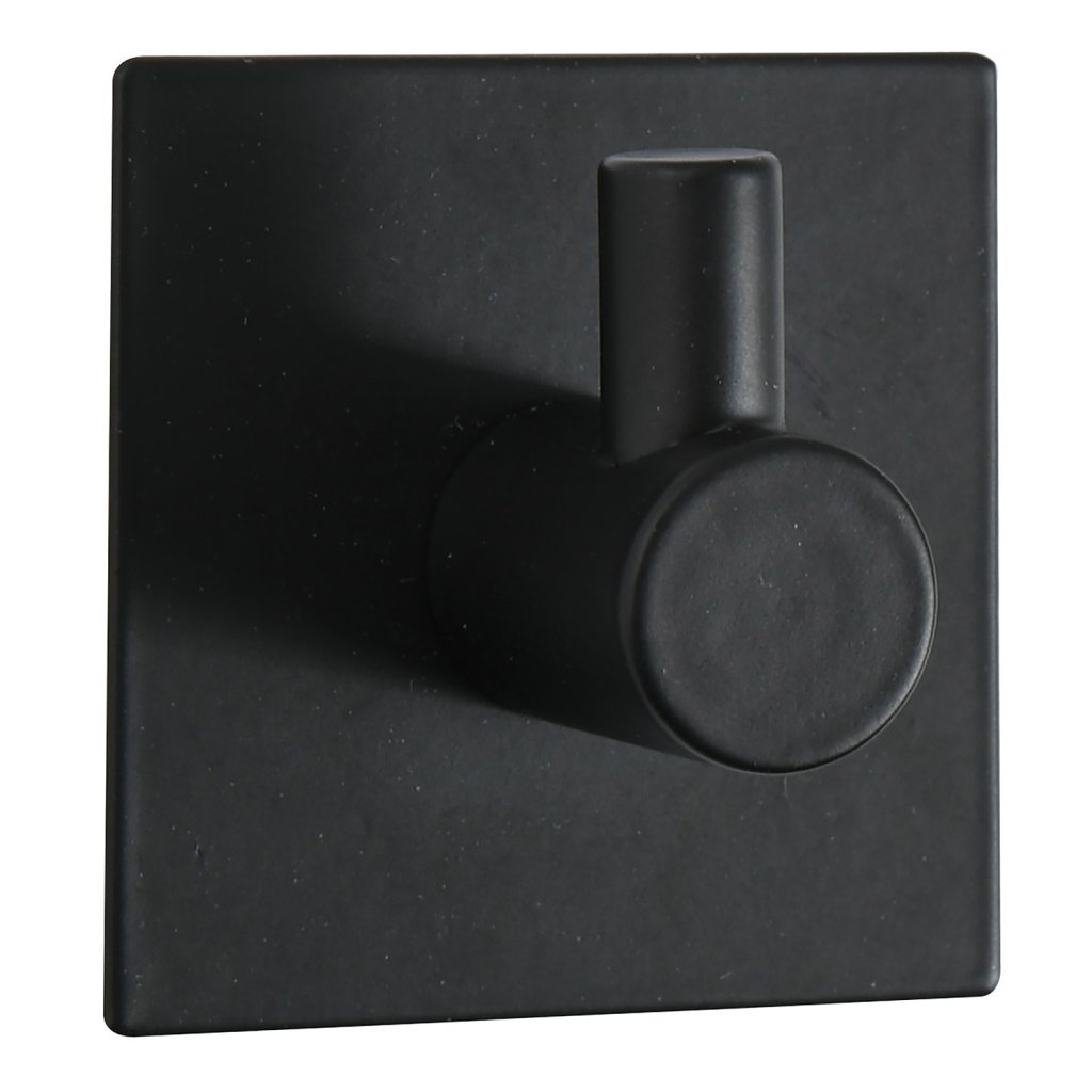 Spirella hranatý samolepící háček METI, černá ocel