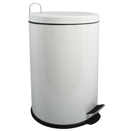 MSV pedálový odpadkový koš, bílá ocel, 20 L