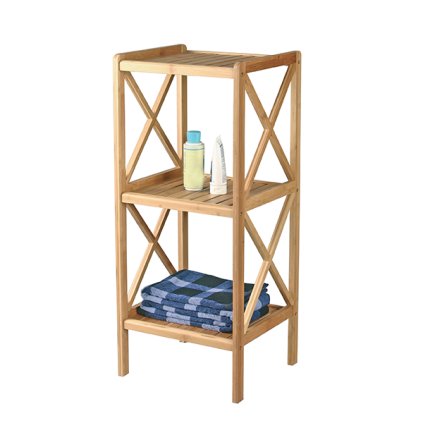 MSV bambusový regál REGIE, 2 patra, 85 cm