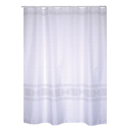 MSV sprchový závěs TORALLA, vzorovaný, bílý, 180 x 200 cm, polyester