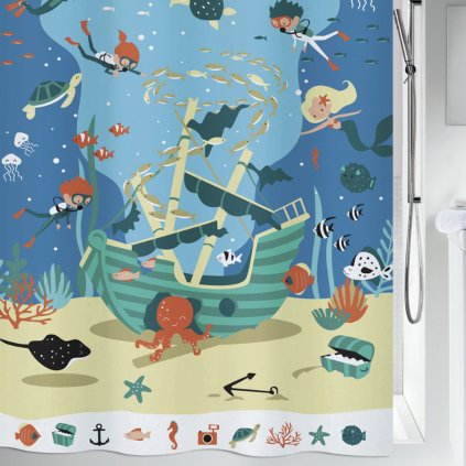 Spirella sprchový závěs PIRATES, dětský motiv, 180 x 200 cm