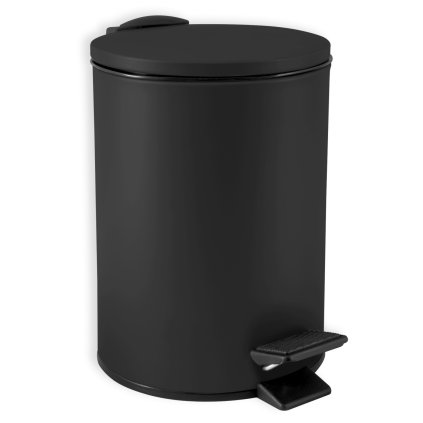 Černý elegantní odpadkový koš do koupelny či WC o objemu 3 L
