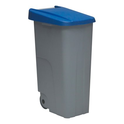 Denox odpadkový koš RECICLO s kolečky na tříděný odpad 110 L, modré víko