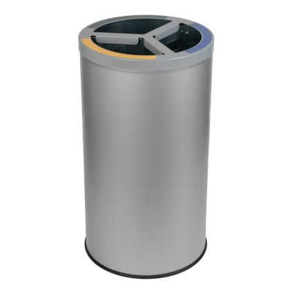 Koš na tříděný odpad STREAM TRIO s vnitřní kovovou nádobou šedá nerez