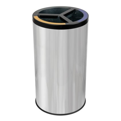 Koš na tříděný odpad STREAM TRIO s vnitřní kovovou nádobou 3 x 20 L lesklá nerez