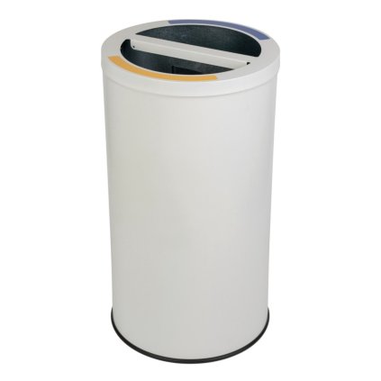 Koš na tříděný odpad STREAM DUO s vnitřní kovovou nádobou, 2 x 30 L bílá