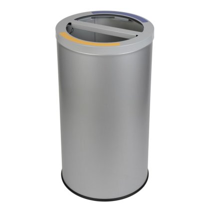 Šedý koš na tříděný odpad STREAM DUO s držákem pytlů 2 x 35 L