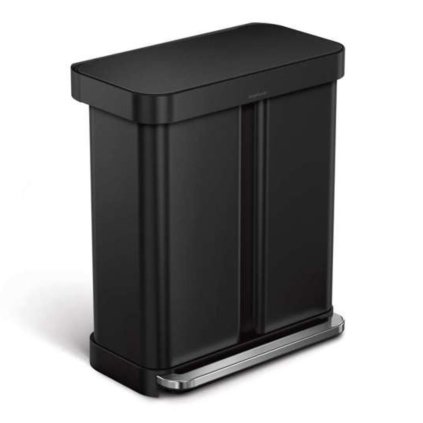 Odpadkový koš na třídění odpadu, 54 L ( 24+34L), černý, CW2093