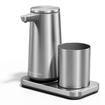 Simplehuman bezdotykový dávkovač mýdlové pěny - 296 ml + kelímek, nerez ocel, dobíjecí