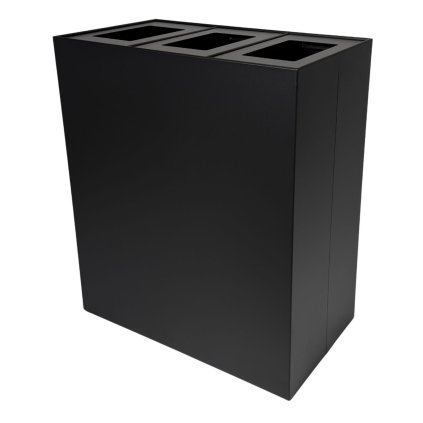 Caimi Brevetti odpadkový koš na tříděný odpad MAXIMO, 3 x 50 L, černá ocel