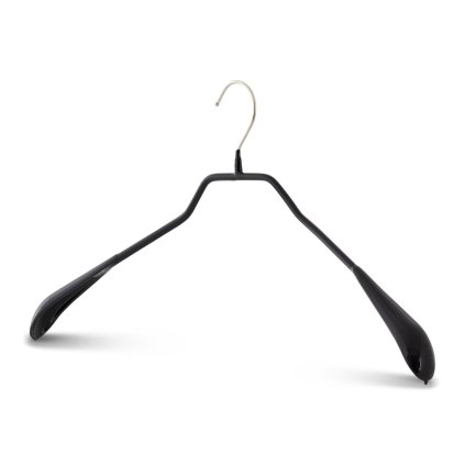 MAWA kovové ramínko BODYFORM, protiskluzové, rozšířené konce, 46 cm, černé, 5 ks