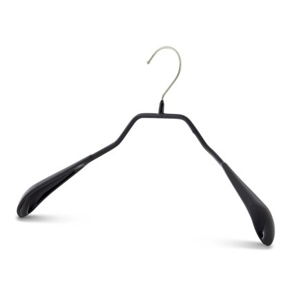 MAWA kovové ramínko BODYFORM, protiskluzové, rozšířené konce, 38 cm, černé, 5 ks