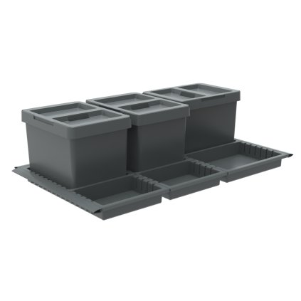 Vestavný koš Elletipi Metropilis, 12+12+12, 90cm, víko Flip - úvodní fotka