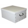 Skládací úložná krabice - karton box Compactor Anton, bílá / šedá