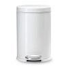 Odpadkový koš s pedálem, bílý, kulatý, objem 4,5 L, Simplehuman CW1853CB