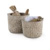 Malý a velký set 2 Ks pletených košíků béžový,14 x 11 cm, 16 x 12 cm