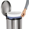 Odpadkový koš kulatý s vyjmutelnou vnitřní nádobou objem 30l matná ocel simplehuman