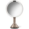Kosmetické zrcátko Simplehuman ST3053, dotykové,dobíjecí, 5x zvětšení, rose gold