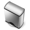 Odpadkový koš na tříděný odpad, objem 30 L a 16 L, matná ocel, Simplehuman CW1830