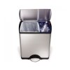 Odpadkový koš na tříděný odpad, Simplehuman – 30/16 l, obdélníkový, matná ocel, FPP,detail