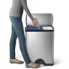 Simplehuman odpadkový koš na tříděný odpad, obdélníkový, matná ocel, CW1830
