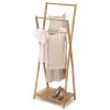 Bambusový věšák na oblečení Compactor Stender Bamboo - dvojitý 60 x 34 x 142/162 cm