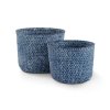Set 2 ks pletených košíků Compactor MIKA, malý 14 x 11 cm, velký 16 x 12 cm, modrý Jeans