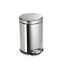 Pedálový odpadkový koš Simplehuman – 4,5 l, kulatý, lesklá ocel, FPP