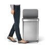 Pedálový odpadkový koš Simplehuman – 55 l, matná ocel