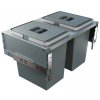 Odpadkový koš na tříděný odpad, objem 18+18 L, vestavný, Elletipi BLOCK U-SINK PBR A3560A