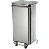 Mobilní pedálový odpadkový koš, nerez ocel, objem 110 L, Rossignol 57255