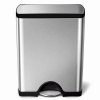 Pedálový odpadkový koš Simplehuman – 50 l, obdélníkový, matná ocel, FPP