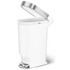 Simplehuman pedálový koš bílý 40L, plastový