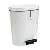 Bílý Denox Oval pedálový odpadkový koš 25 l, plast
