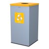 Koš na tříděný odpad Eko Square Nord 90 l, žluté víko - plast, lakovaná ocel
