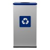 Koš na tříděný odpad Eko Square Nord 90 l, modré víko ocel přední strana