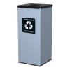 Koš na tříděný odpad Eko Square 60 l, černé víko - směs, lakovaná ocel, šedá