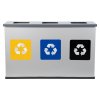 Koš na tříděný odpad Eko Station 3 x 60 l šedá ocel