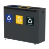 Sestava na tříděný odpad Eko Star Station 3 x 60 l, lakovaná ocel, šedá