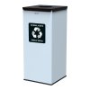 Koš na tříděný odpad Eko Square Nord 60 l, černé víko - směs, lakovaná ocel bílá