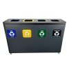 Koše na tříděný odpad Eko Star Station 4 x 60 l, lakovaná ocel, šedá