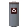 Koš na tříděný odpad Eko 45 l, hnědé víko - bio, lakovaná ocel, šedá