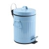 MSV pedálový odpadkový koš HABANA, pastelově modrá ocel, s úchyty, 3 L
