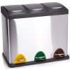 MSV pedálový koš na tříděný odpad TRI SELECTIF, kartáčovaná nerez ocel, 3 x 8 L