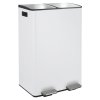 Spirella pedálový koš na tříděný odpad ALIYA, matná bílá ocel, 2 x 30 L