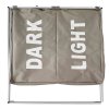 Složený koš na prádlo DARK LIGHT od značky MSV, 2 přihrádky, polyester, hliník